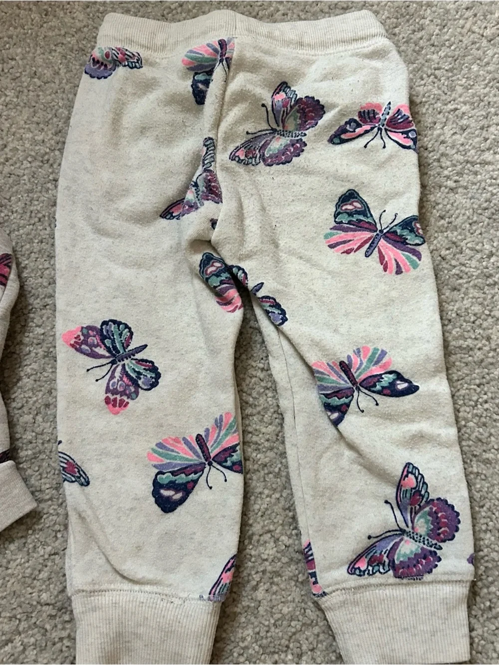 OshKosh B'gosh and Carter’s Cream Butterfly Jogger Set  2T